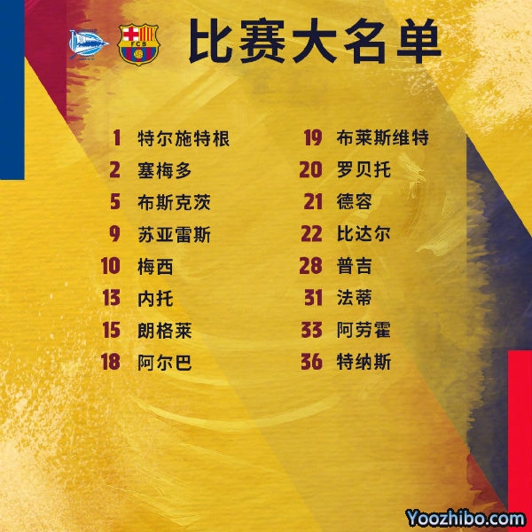 <a href=/lives/zuqiu/barcelona/ target=_blank class=infotextkey>巴萨</a>收官战vs阿拉维斯大名单