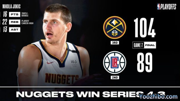 <a href=/lives/lanqiu/nuggets/ target=_blank class=infotextkey>掘金</a>胜<a href=/lives/lanqiu/clippers/ target=_blank class=infotextkey>快船</a>大比分4-3晋级西决!